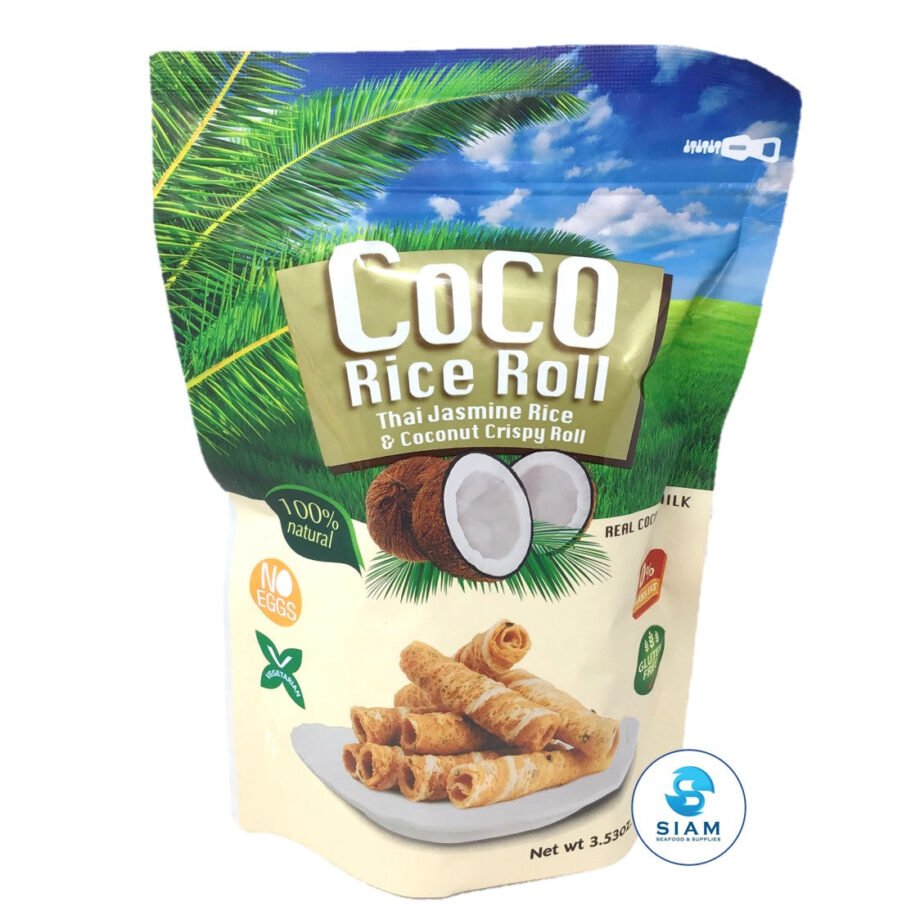 Thai Jasmine Rice & Coconut Crispy Roll, Original Flavor - Coco Rice Roll (3.53 oz- vol wt 8.8 oz)